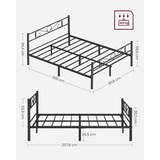 thumbnail of Doppelbettgestell, Bettrahmen aus Metall, passend für 160 x 200cm Matratze, Gästebett, hochwertige Stützbalken, für Erwachsene, schwarz