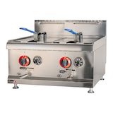 thumbnail of Romux® Freidora Industrial a Gas Natural de 14+14 Litros Doble Sobremesa | Freidora Profesional de Acero Inoxidable con Grifo de 15000 W