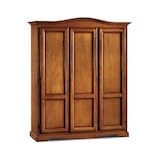 thumbnail of shopinnovativo -Armadio appendiabiti con bastone 3 ante e 3 ripiani arte povera in legno massello e mdf con rifinitura in noce 158x56x197 H