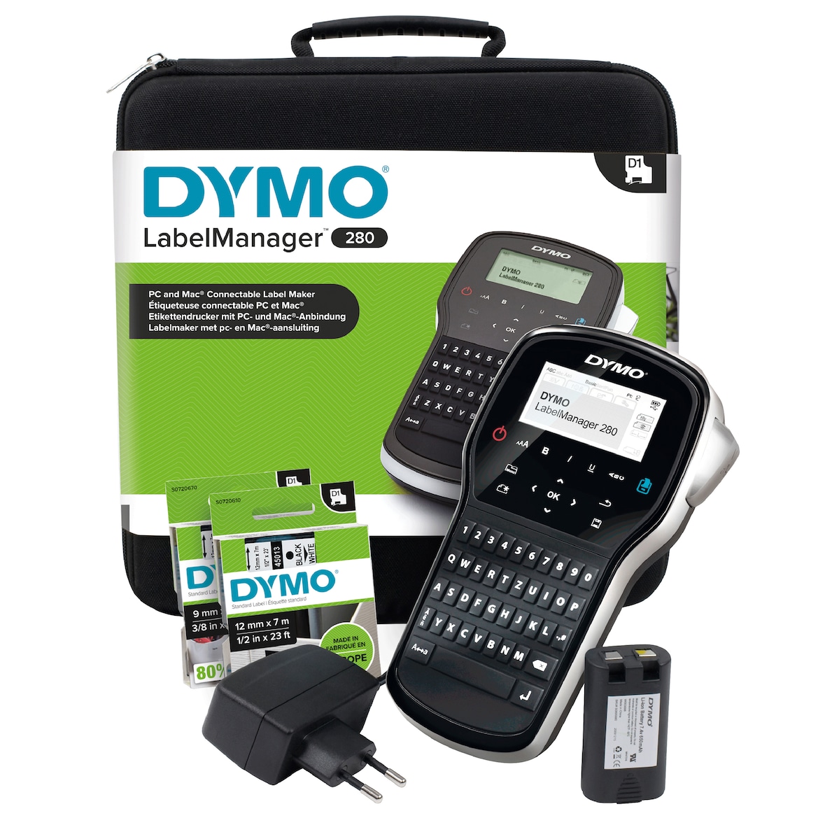 DYMO Labelmanager 280 Beschriftungsgerät Kofferset QWERTZ Tastatur S0968990