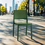 thumbnail of Sillas color verde oliva para hostelería "Emi". Mobiliario apilables para terraza, interior y exterior de bar, restaurante y cafetería.