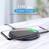 thumbnail of Chargeur Sans Fil Ultra-fin 15W Pour iPhone Samsung Huawei Xiaomi Portable Blanc Noir YONIS