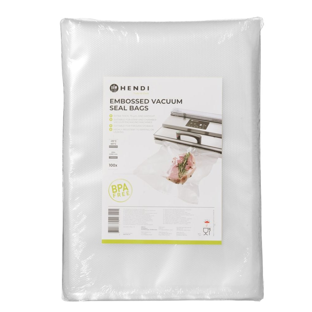 Geprägte Vakuumbeutel - 250 x 350 mm - 100er Pack - HENDI