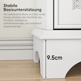 thumbnail of Badezimmerschrank freistehend 86x67x30 cm mit Rattantür und verstellbarem Einlegeboden, Stauraumschrank MDF Weiß für Bad Küche Wohnzimmer