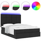 thumbnail of vidaXL Ottoman-Bett mit Matratze & LEDs Schwarz 140x200 cm Stoff