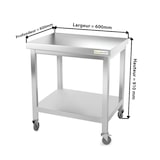 thumbnail of Mesa de trabalho em aço inoxidável de 600 x 600 mm com rodízios PREMIUM / GOLDINOX. GOLDINOX