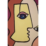thumbnail of Stampa dipinta su tela volto cubista multicolore cm 60x3x90