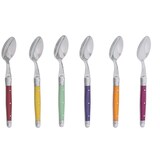 thumbnail of JEAN DUBOST Set mit 6 Laguiole-Kaffeelöffeln, irisiert, sortiert -