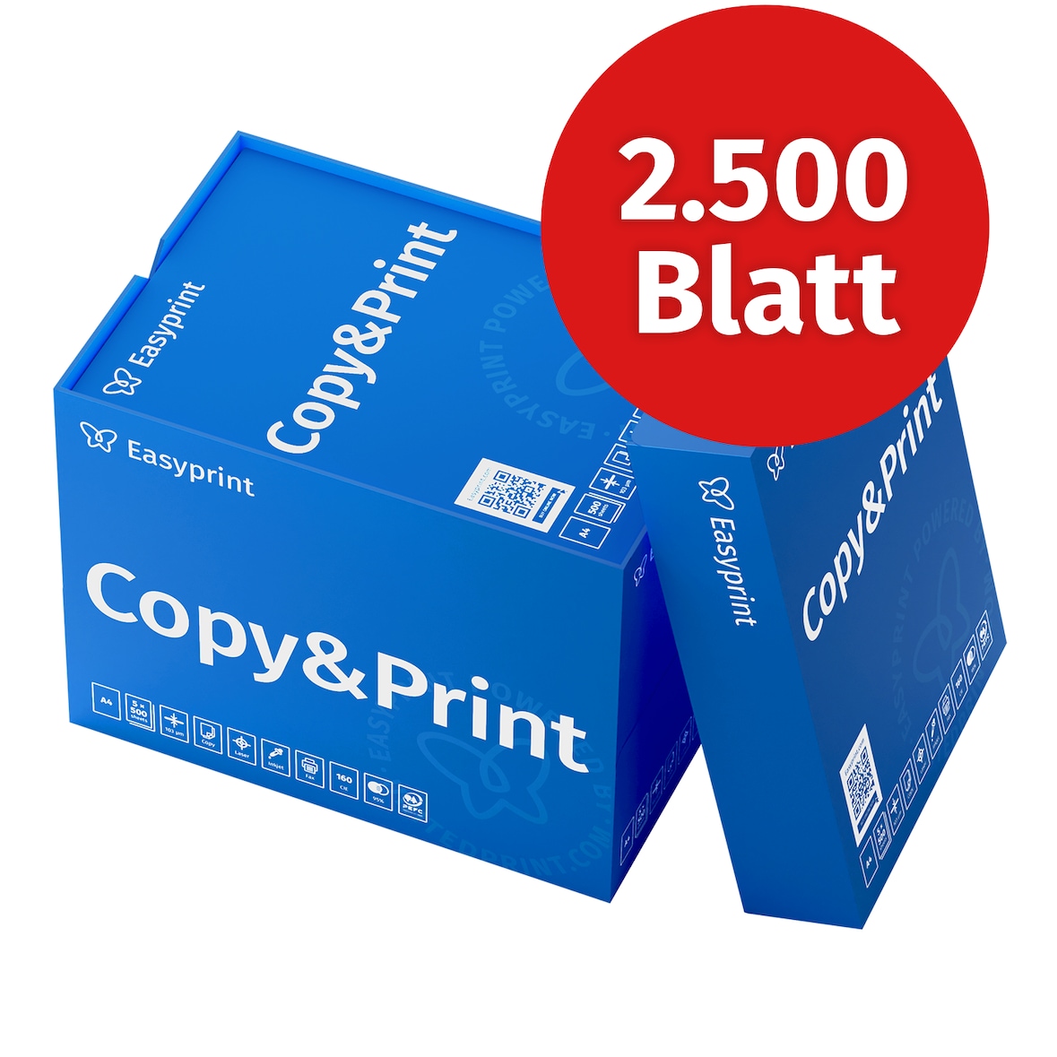 Easyprint  Druckerpapier Kopierpapier 2500 Blatt (5x500) DIN A4 Premium Hochweiß CIE 160 PEFC zertifiziert