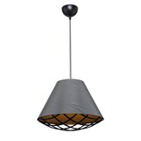 thumbnail of Lampada da soffitto Ayda ASZ1560 con paralume in tessuto antracite
