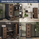 thumbnail of Hängeregisterschrank abschließbar TION - 4 Schubladen mit Schloss | Aktenschrank Büroschrank aus Stahl Metallschrank, 132x46x62cm Anthrazit-Nussbaum
