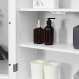 thumbnail of Armario de Pared Baño de 2 Puertas de Cristal Armario Colgante Multiusos para Cocina Salón con Estantes Interiores y Balda Ajustable 55x20x65 cm