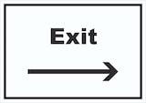 thumbnail of Exit Schild mit Text und Richtungspfeil rechts Ausgang waagerecht A4 Rückseite selbstklebend