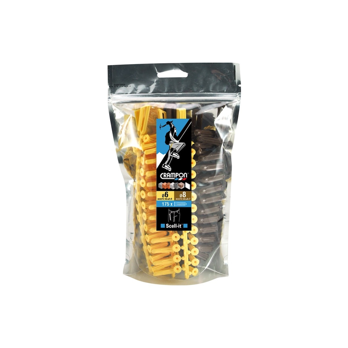 Set van 175 universele clusterankers: 100 stuks Ø6X25 + 75 stuks Ø8X32 CRAMPON