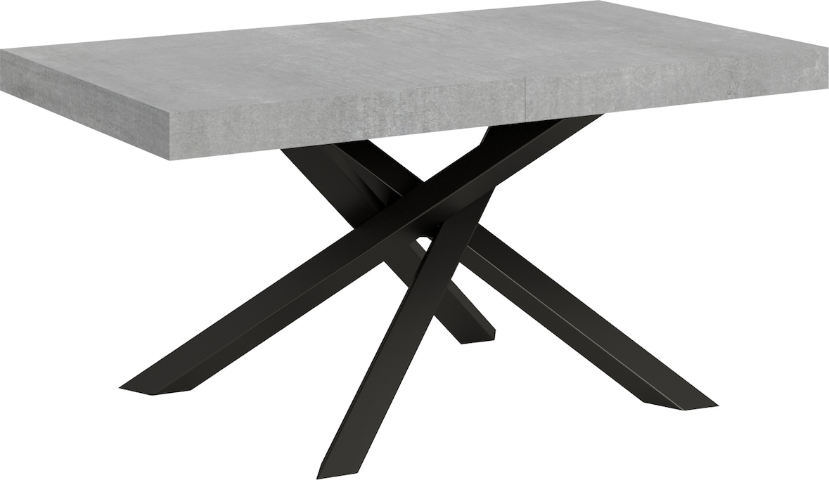 Ausziehbarer Tisch 90x160/420 cm Volantis Cemento Anthrazit Gestell