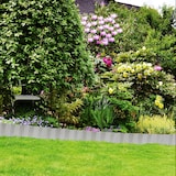 thumbnail of Relaxdays Rasenkante 10m, Beetbegrenzung aus Metall, verzinkt, flexibel, Umrandung f. Beet oder Rasen, 16cm hoch, silber