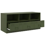thumbnail of Helloshop26 - Meuble TV multimédia étagère télévision buffet téléviseur salle à manger salon chambre olive 99 x 39 x 44 cm acier 02_0028273