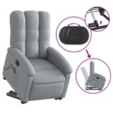 thumbnail of vidaXL Elektrischer Massagesessel mit Aufstehhilfe Hellgrau Stoff