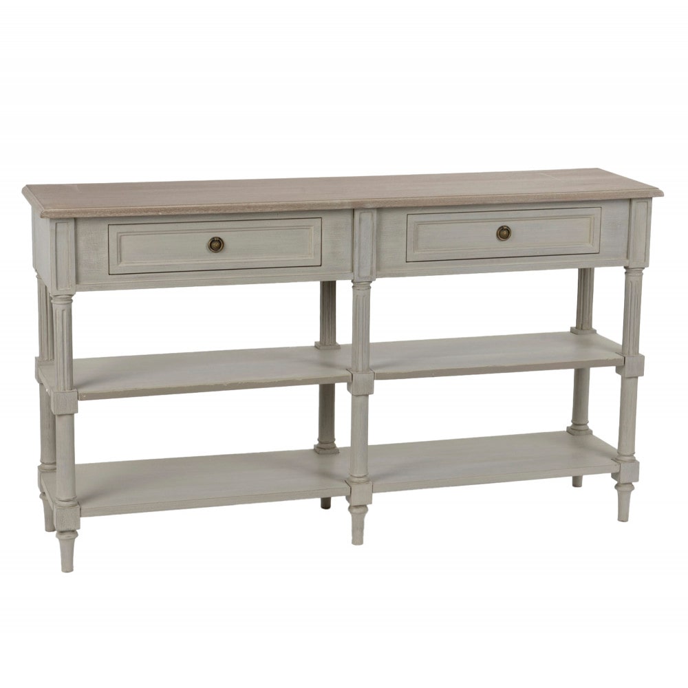 Console drapier Édouard 140x35   de Mindi -  Gris Rectangulaire Bois Amadeus 35.00x140.00 cm