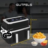 thumbnail of Gutfels AIRFRY5010 Heißluftfritteuse Schwarz-Silber | 2600 W | 8,5 L / 2x 4,2 L Fassungsvermögen | Match Cook | Smart Finish