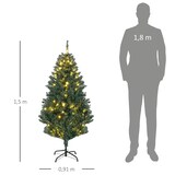 thumbnail of HOMCOM Árvore de Natal Artificial com 100 Luzes LED 472 Ramos e 80 Decorações para Interior Aço Ø91x150 cm Verde