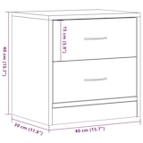 thumbnail of Tables de chevet 2 pcs vieux bois 40x30x40 cm bois d'ingénierie – Modèle Granit Bois