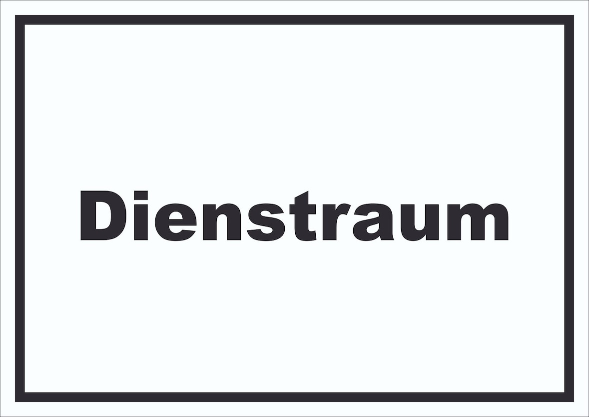Dienstraum Schild mit Text Büro waagerecht A0 (841x1189mm)