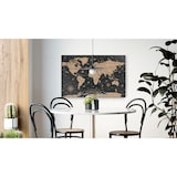 thumbnail of ALLboards Metallische Magnettafel WELTKARTE SCHWARZ 60x40cm Memoboard für jede Art von Magneten Magnetpinnwand + 4 Marker, 10 Magnete und Schwamm