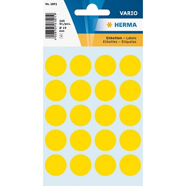 HERMA Markierungspunkt 1871 19mm gelb 100 St./Pack.