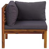 thumbnail of vidaXL Ecksofas 2 Stk. mit Dunkelgrauen Kissen Massivholz Teak