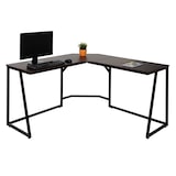 thumbnail of Eck-Schreibtisch HWC-K66, Computertisch Arbeitstisch, MVG-zertifiziert 76x140x140cm, MDF Metall ~ dunkelbraun
