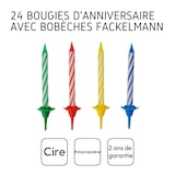 thumbnail of Lot de 24 bougies d'anniversaire et 12 bobèches Fackelmann Rio Party
