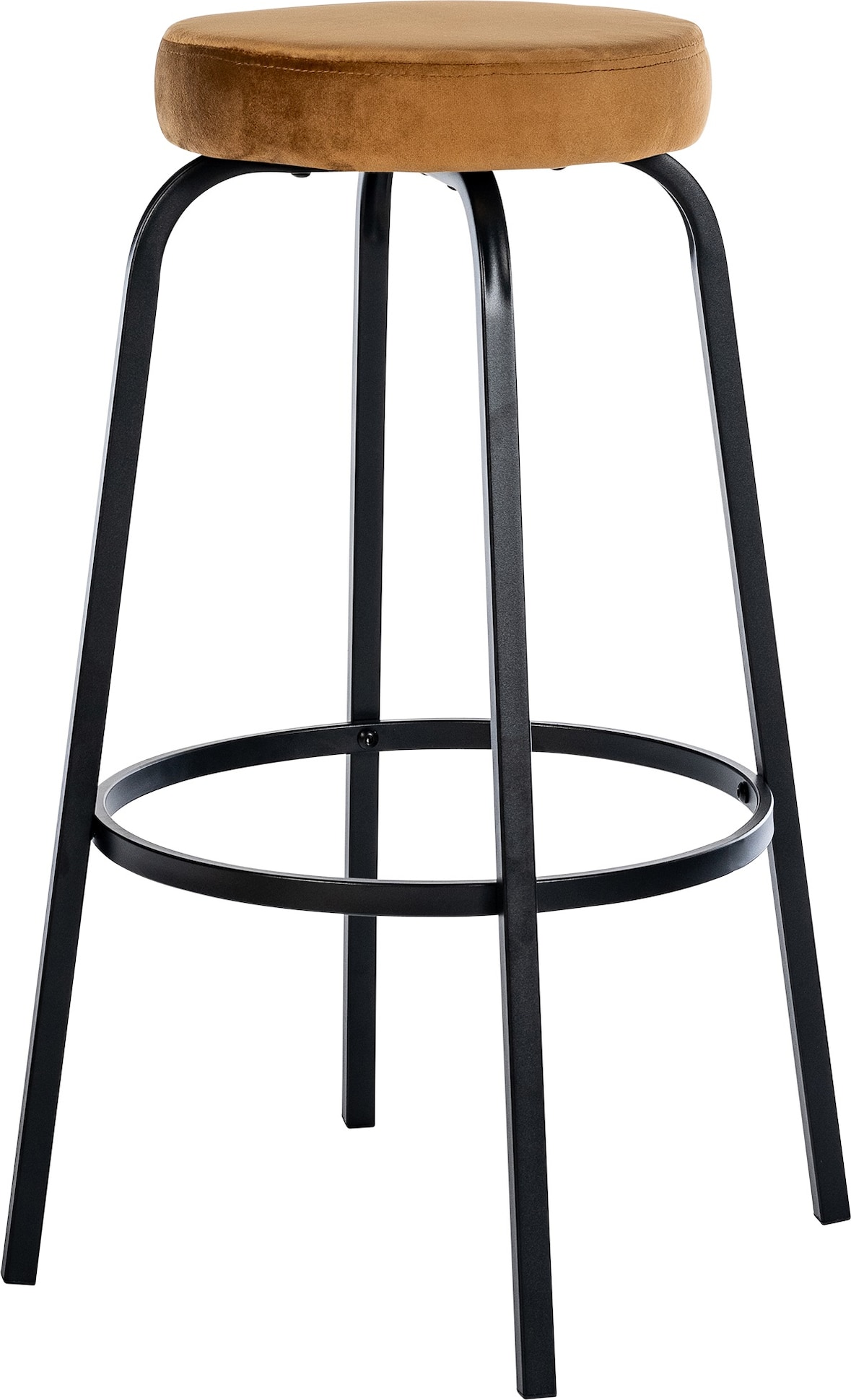 DELUKE® Barhocker KOELN - Coffee, Samt | Barhocker ohne Lehne Barstuhl Tresenhocker Tresenstuhl Kneipenhocker Kneipenstuhl