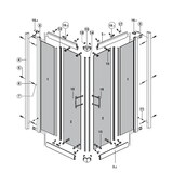 thumbnail of Box Doccia Flora H190 Cristallo Anticalcare 6mm Satine - 79x109