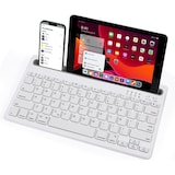 thumbnail of Teclado sem fios portátil com slot Bluetooth para telemóvel, tablet compatível com portátil, PC (branco)