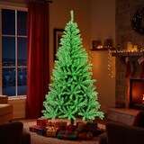 thumbnail of COSTWAY 180 cm künstlicher Weihnachtsbaum, leuchtet im Dunkeln, Tanne mit 692 Zweigspitzen und Metallständer, grün