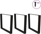 thumbnail of vidaXL Esstisch Beine V-Form 3 Stück Schwarz 100x(72-73,3) cm Stahl