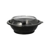 thumbnail of 25 Salatschalen, PET 600 ml Ø 16,6 cm · 5,9 cm schwarz "Snap It" mit Deckel R-PET glasklar
