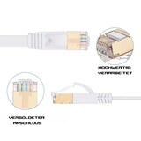 thumbnail of 15 m Flaches Cat 7 LAN-Kabel Weiß – Hochgeschwindigkeits-Netzwerkkabel, Gigabit Ethernet, Ultra Slim Patchkabel für Router