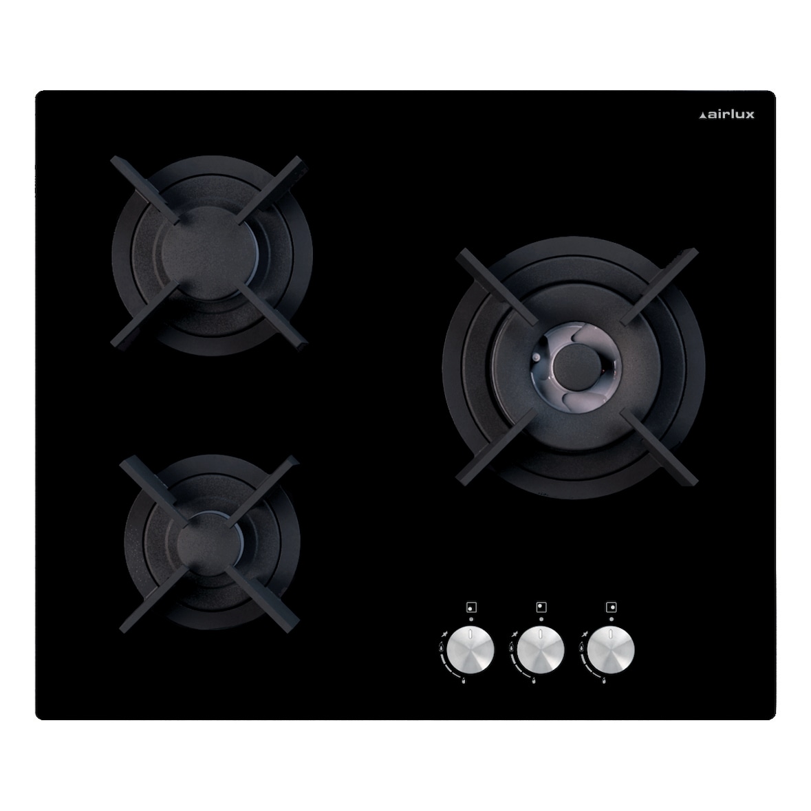 AIRLUX Table De Cuisson Gaz 60cm 3 Feux 6150w Noir av635hbk