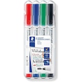 thumbnail of Etui de 4 marqueurs effaçables à sec Lumocolor 341, pointe ogive 1,0 mm, encres assorties