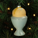 thumbnail of Christbaumschmuck Glas 11,2cm Frühstücksei Kugeln Weihnachtsbaum Anhänger Weihnachten Christbaumanhänger Weihnachtsbaumschmuck Hellblau Orange
