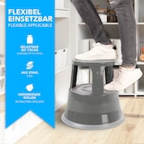 thumbnail of Rollhocker aus Stahl - Elefantenfuß - Hocker für Büro und Gewerbe - 150 kg belastbar - mit Laufrollen - TÜV geprüft / Grau