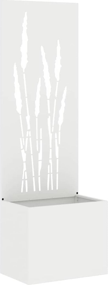 vidaXL Blumentopf mit dekorativem Paneel Weiß 50 x 140 cm