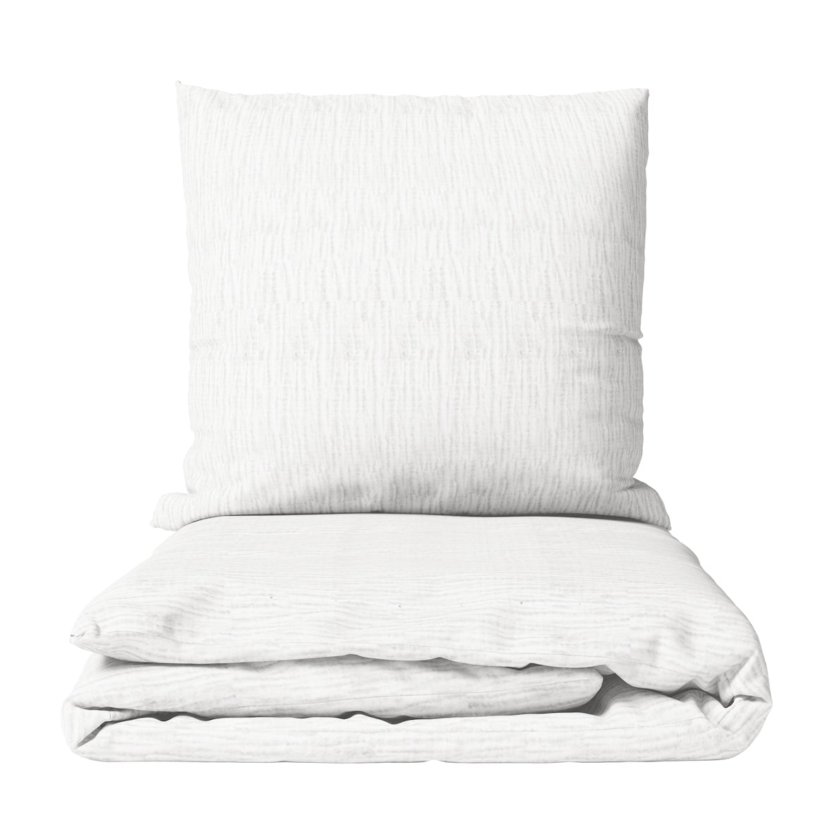 Musselin Bettwäsche 155x220 cm Baumwolle Weiss Einfarbig mit Knopfverschluss Modern Hochwertig