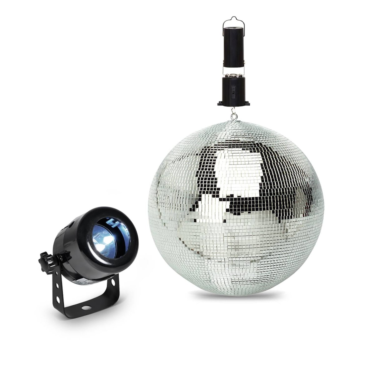 Pack lumière Projecteur à LED + Boule à facettes 20cm spécial débutant
