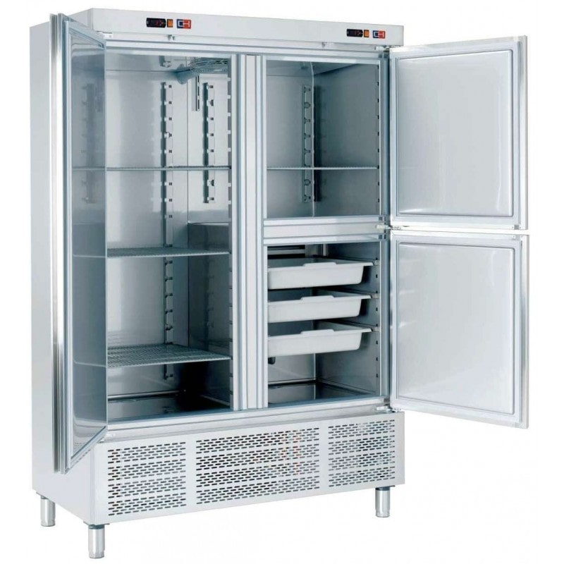 Armário refrigerado para lanches com compartimento congelador, 726 mm de profundidade, 1388 x 726 x 2067 mm de altura, CORDOBA ARCH-1203-DC