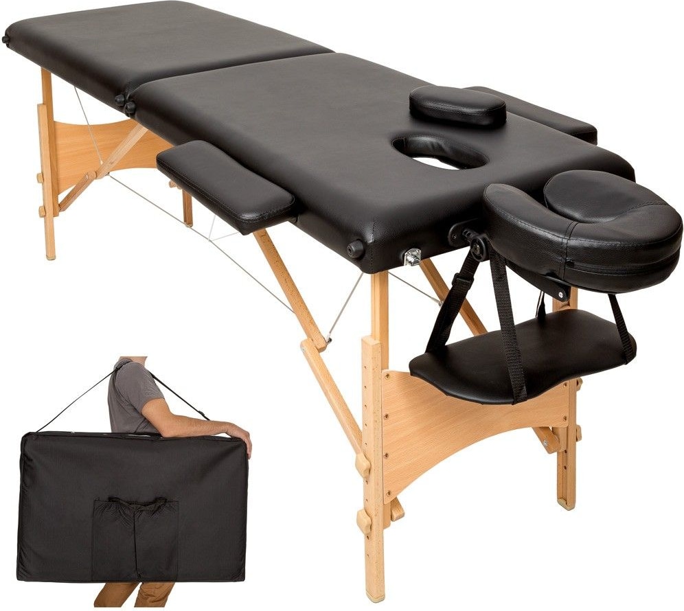 Helloshop26 - 2-teilige Massageliege mit schwarzer Tragetasche