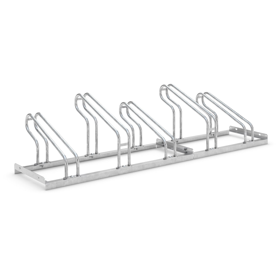 Bügelparker 2055 einseitig | Fahrradständer für 5 Fahrräder | Abwechselnde Hoch-/Tiefeinstellung | Fahrradparker Bodenparker Mehrfachständer