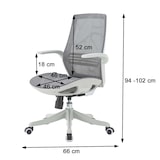 thumbnail of SIHOO bureaustoel bureaustoel, ergonomische S-vormige rugleuning, taillesteun opklapbare armleuning ~ grijs